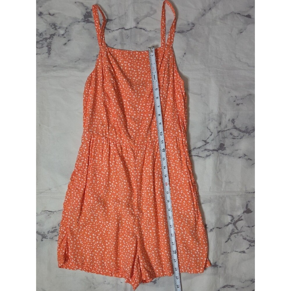 Old Navy Orange & White Floral Romper - Picture 3 of 7